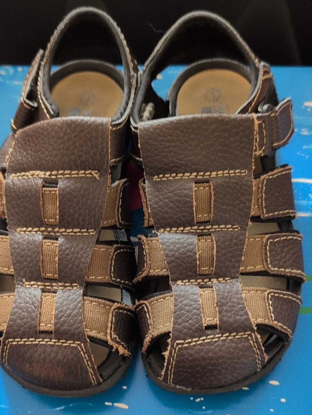 Kids Brown Closed-Toe Sandals - Comfortable Everyday Wear With Velcro Enclosure